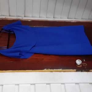 Chanler Henry sz XL off the shoulder royal blue dress NWT pit 18 inches